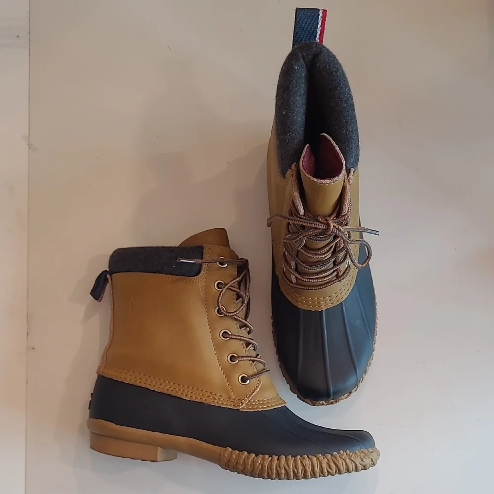 Tommy Hilfiger Waterproof Slip On Leather Traction Insulation Rain Snow Boot